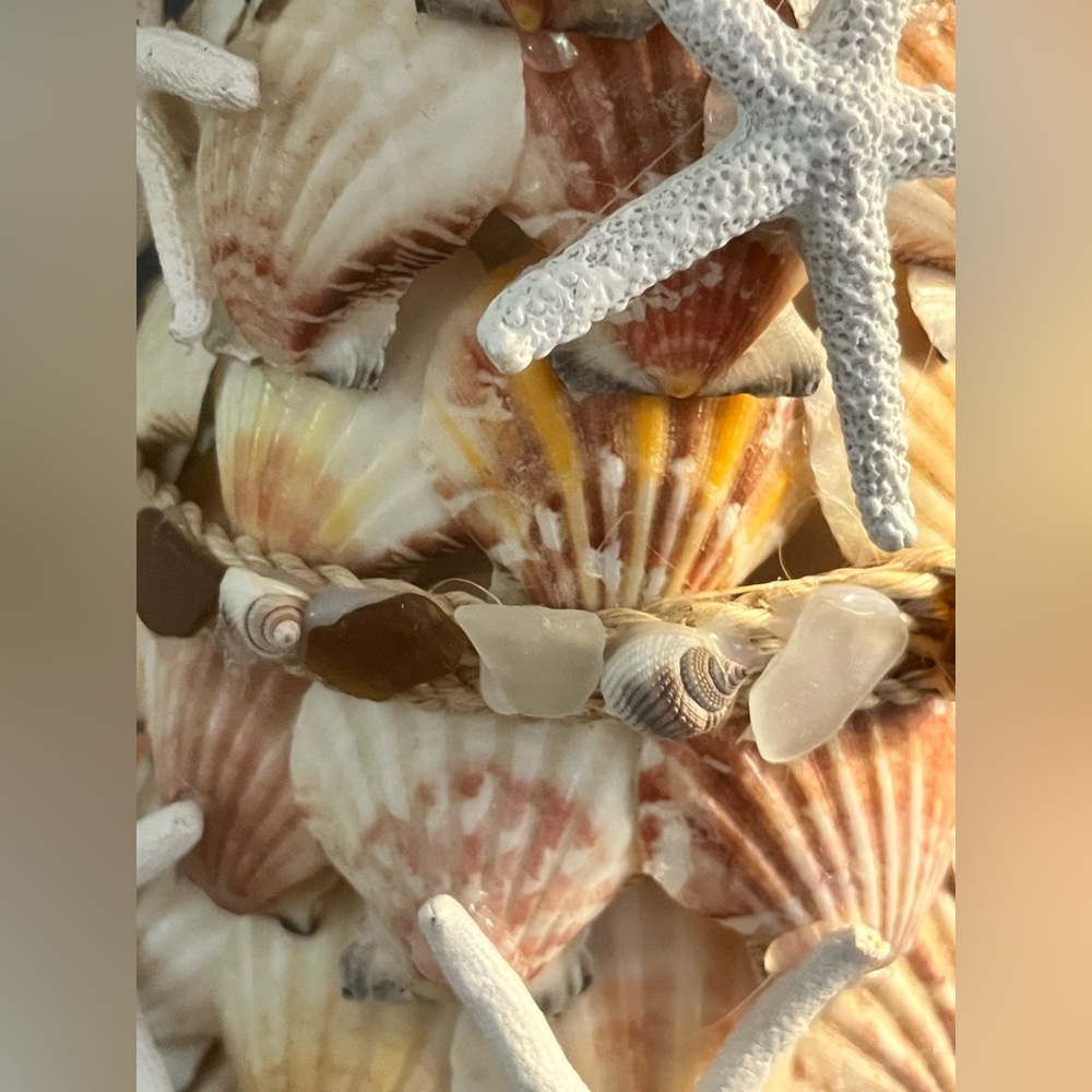 Custom Coastal Shell + Sea Glass Christmas Tree NEW - Picture 6 of 7
